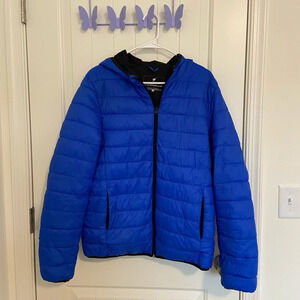 EUC | Adult workout ultra lightweight electric blue‎ puffer jacket — medium
